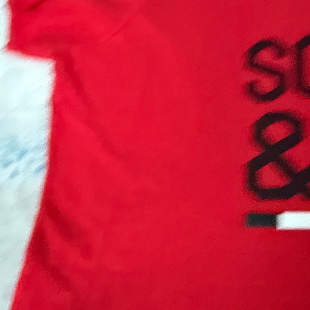 (033)Nike Red and Black Women's Short Sleeve Tee - Picture 5 of 6